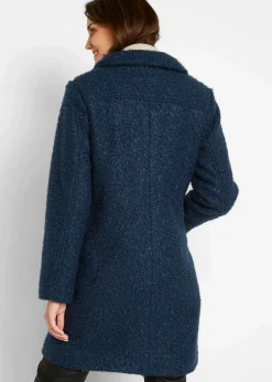 Bouclé-Mantel mit Taschen