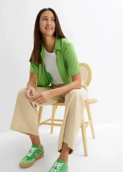 Boxy Bluse aus leichtem Crêpe