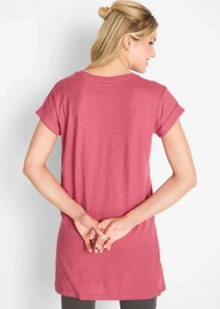 Boxy-Longshirt mit kurzen Ärmeln