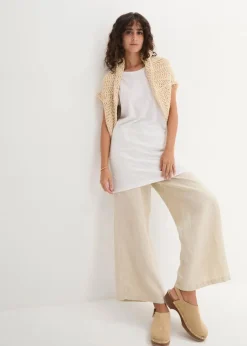 Boxy-Longshirt mit kurzen Ärmeln