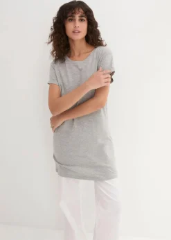 Boxy-Longshirt mit kurzen Ärmeln