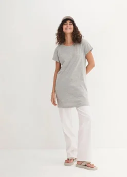 Boxy-Longshirt mit kurzen Ärmeln