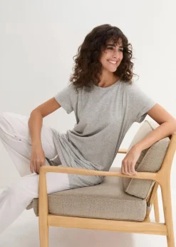 Boxy-Longshirt mit kurzen Ärmeln