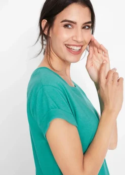 Boxy-Longshirt mit kurzen Ärmeln