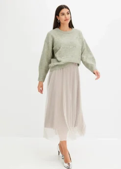 Boxy-Pullover mit Pailletten