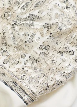 Braut-Overall aus strukturiertem Crepe mit Perlenstickerei