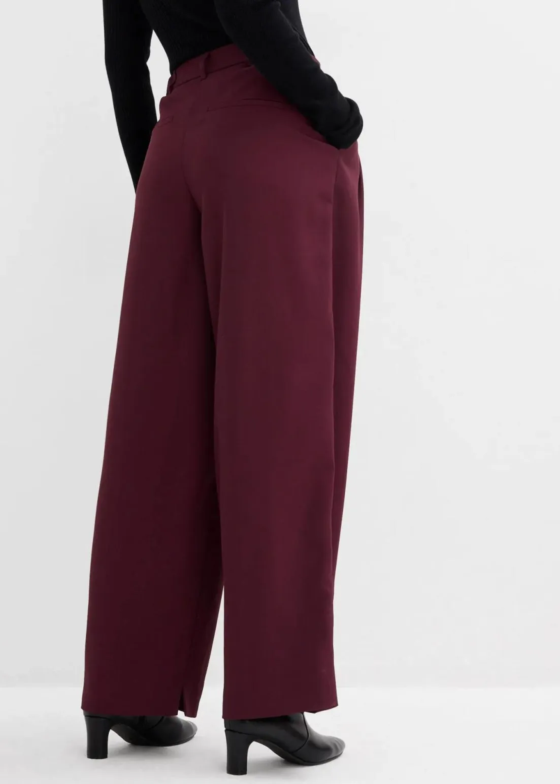 Bundfaltenhose mit Bequembund und Schlitz