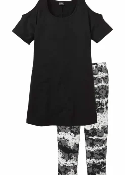 Capri Pyjama mit kurzen Ärmeln