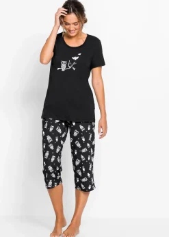 Capri Pyjama mit kurzen Ärmeln