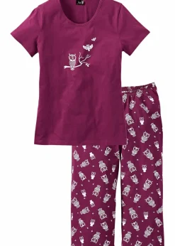 Capri Pyjama mit kurzen Ärmeln