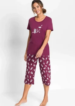 Capri Pyjama mit kurzen Ärmeln