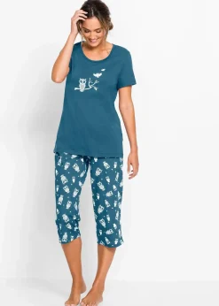 Capri Pyjama mit kurzen Ärmeln