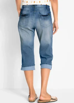 Capri Slim Fit Jeans, Mid Waist