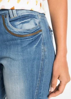 Capri Slim Fit Jeans, Mid Waist