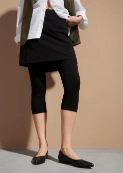 Capri-Leggings mit Rock aus elastischem Baumwoll-Mix
