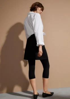 Capri-Leggings mit Rock aus elastischem Baumwoll-Mix