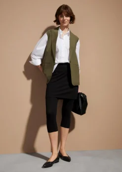 Capri-Leggings mit Rock aus elastischem Baumwoll-Mix