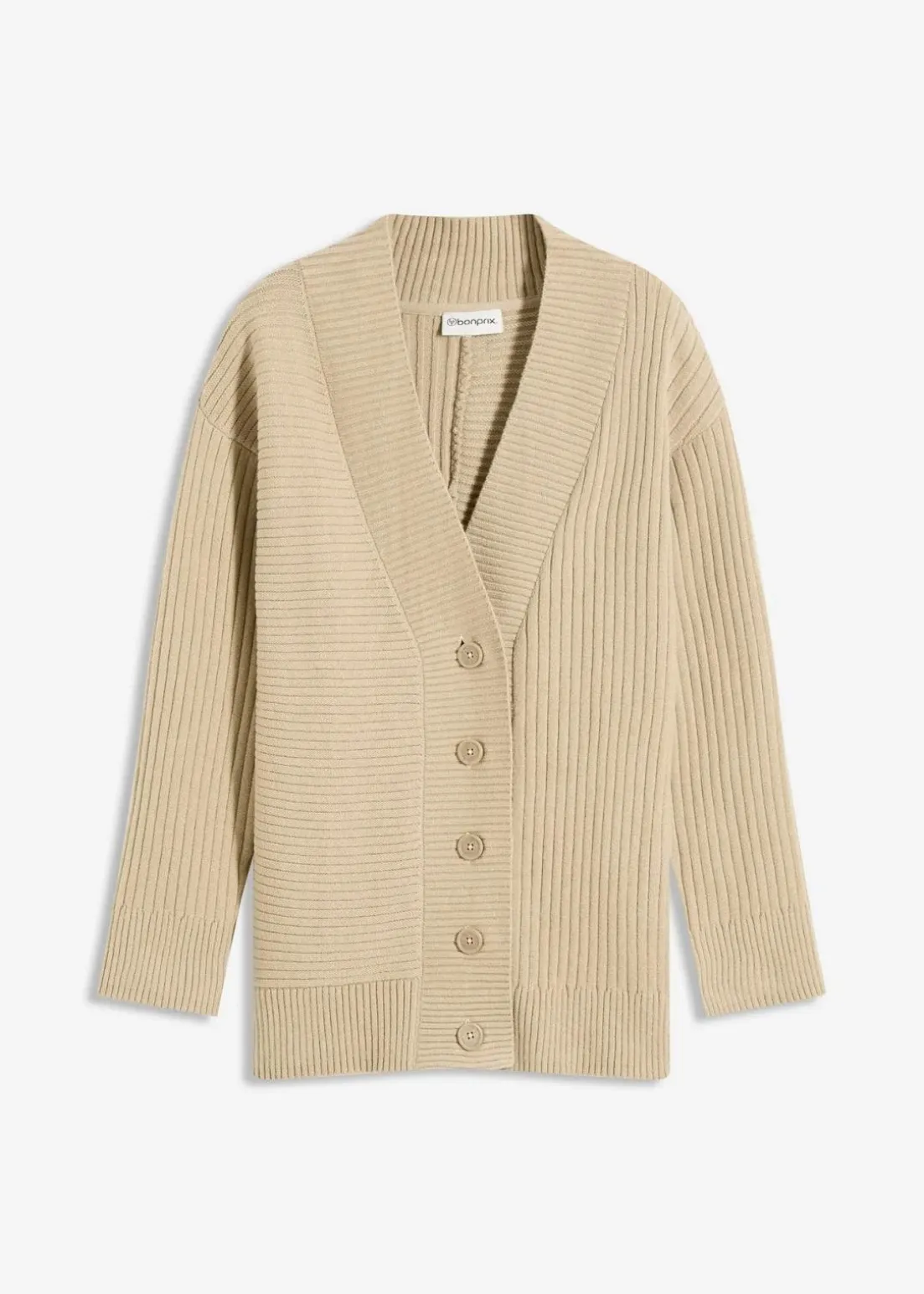 Cardigan mit Rippstrickmuster