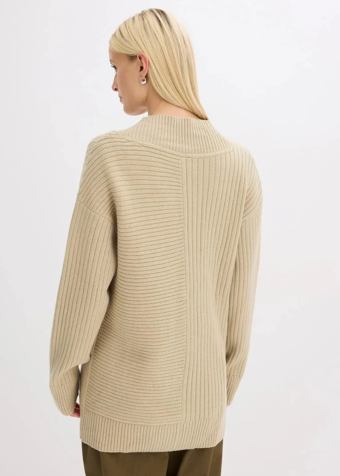 Cardigan mit Rippstrickmuster