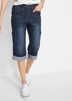 Cargo Jeans, Mid Waist, Stretch