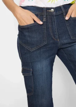 Cargo Jeans, Mid Waist, Stretch