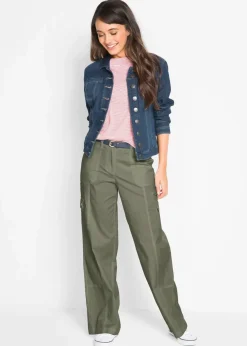 Cargohose aus Baumwolle, Mid Waist