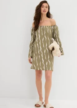 Carmen-Kleid aus fließender Viskose