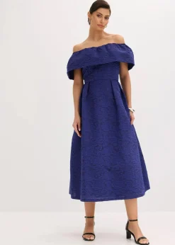 Carmen-Kleid aus glänzendem Jacquard