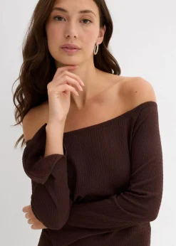 Carmen-Kleid aus strukturiertem Crêpe