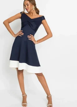 Carmen-Kleid mit Knotendetail