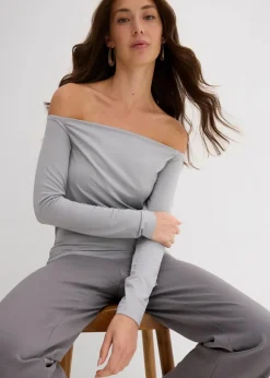 Carmenshirt aus leichtem Jersey