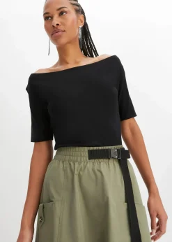 Carmenshirt in Viskose-Mix