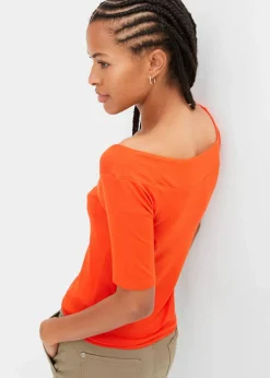 Carmenshirt in Viskose-Mix