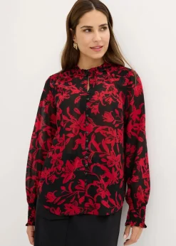 Chiffon Bluse mit Smok-Details