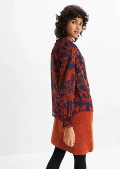 Chiffon Bluse mit Smok-Details