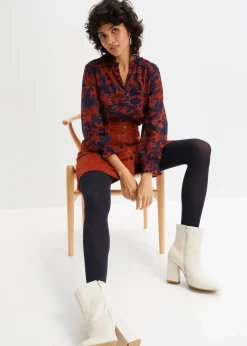 Chiffon Bluse mit Smok-Details