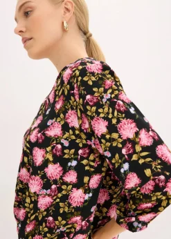 Chiffon-Bluse mit Raffung am Saum