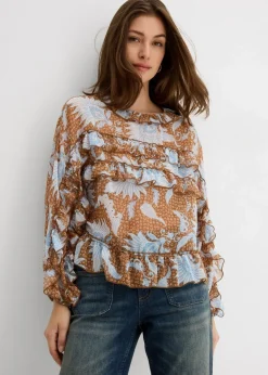 Chiffonbluse mit Rüschen