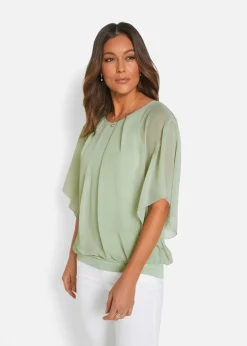 Chiffonbluse mit Untertop