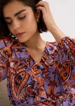 Chiffonbluse mit Volants