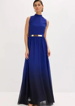 Chiffonkleid mit Kragen und Accessoire