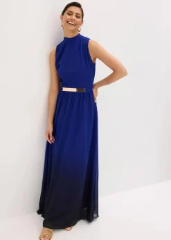 Chiffonkleid mit Kragen und Accessoire