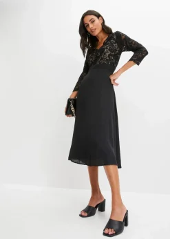 Chiffonkleid mit Spitze