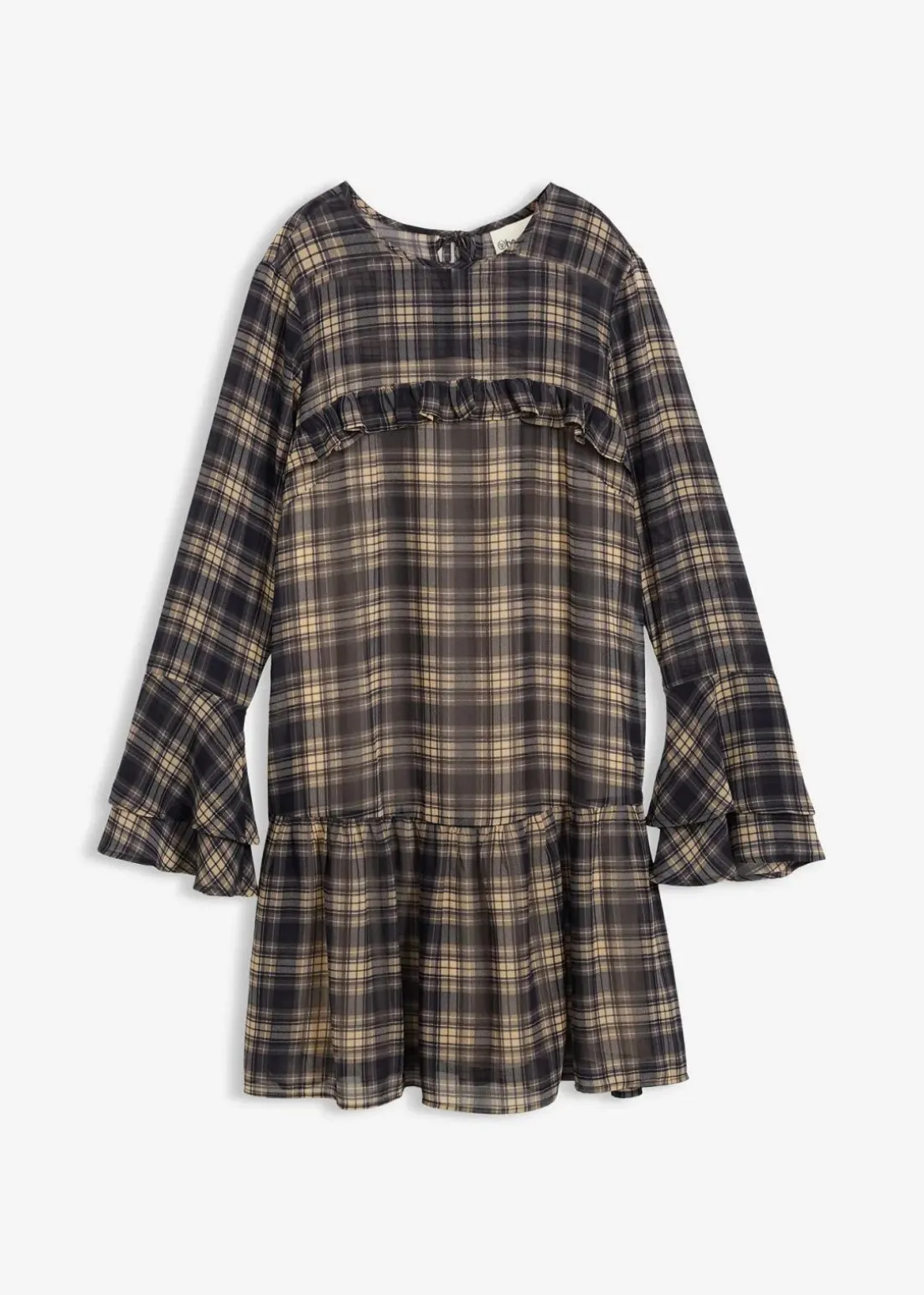 Chiffonkleid mit Volants