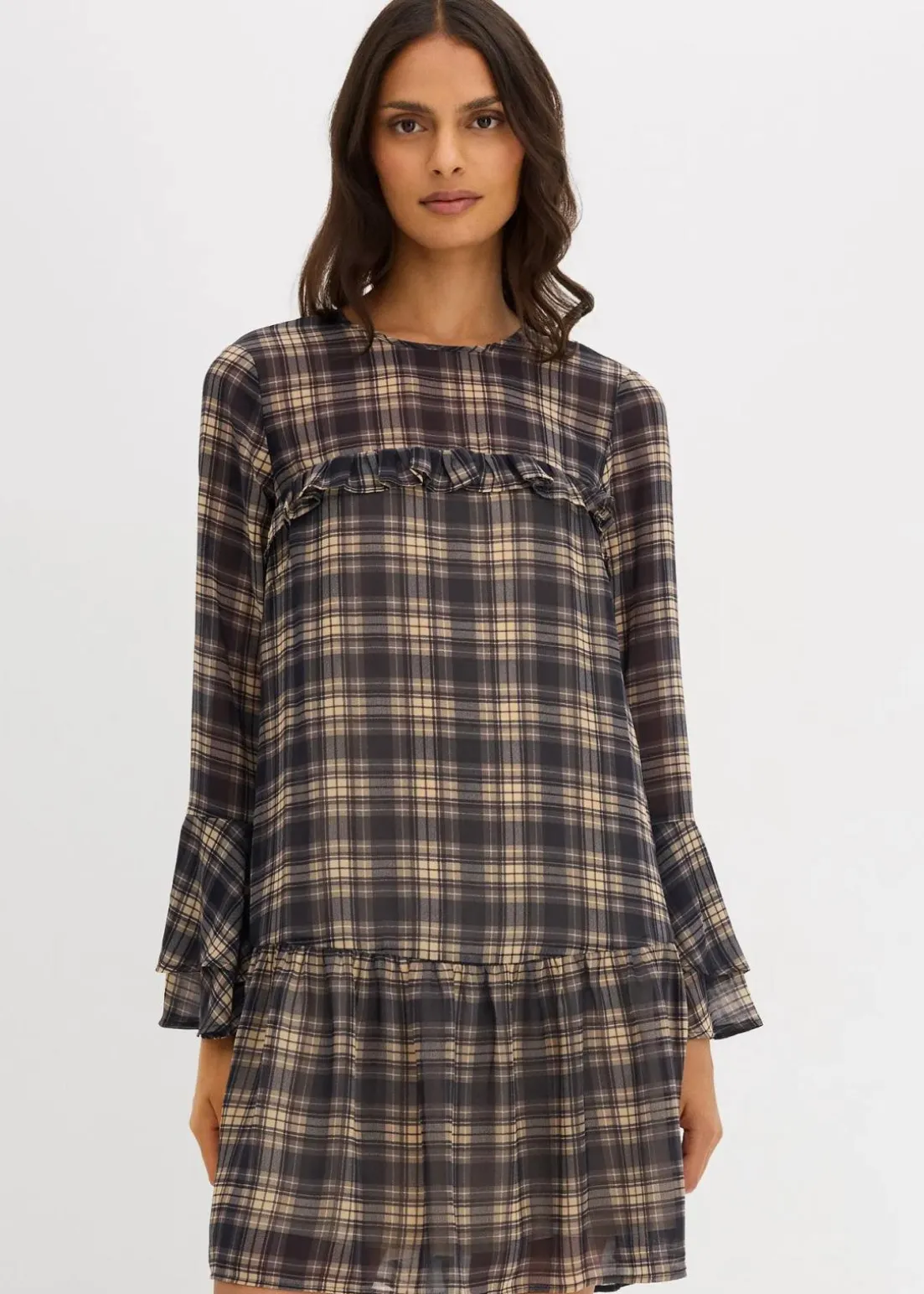 Chiffonkleid mit Volants