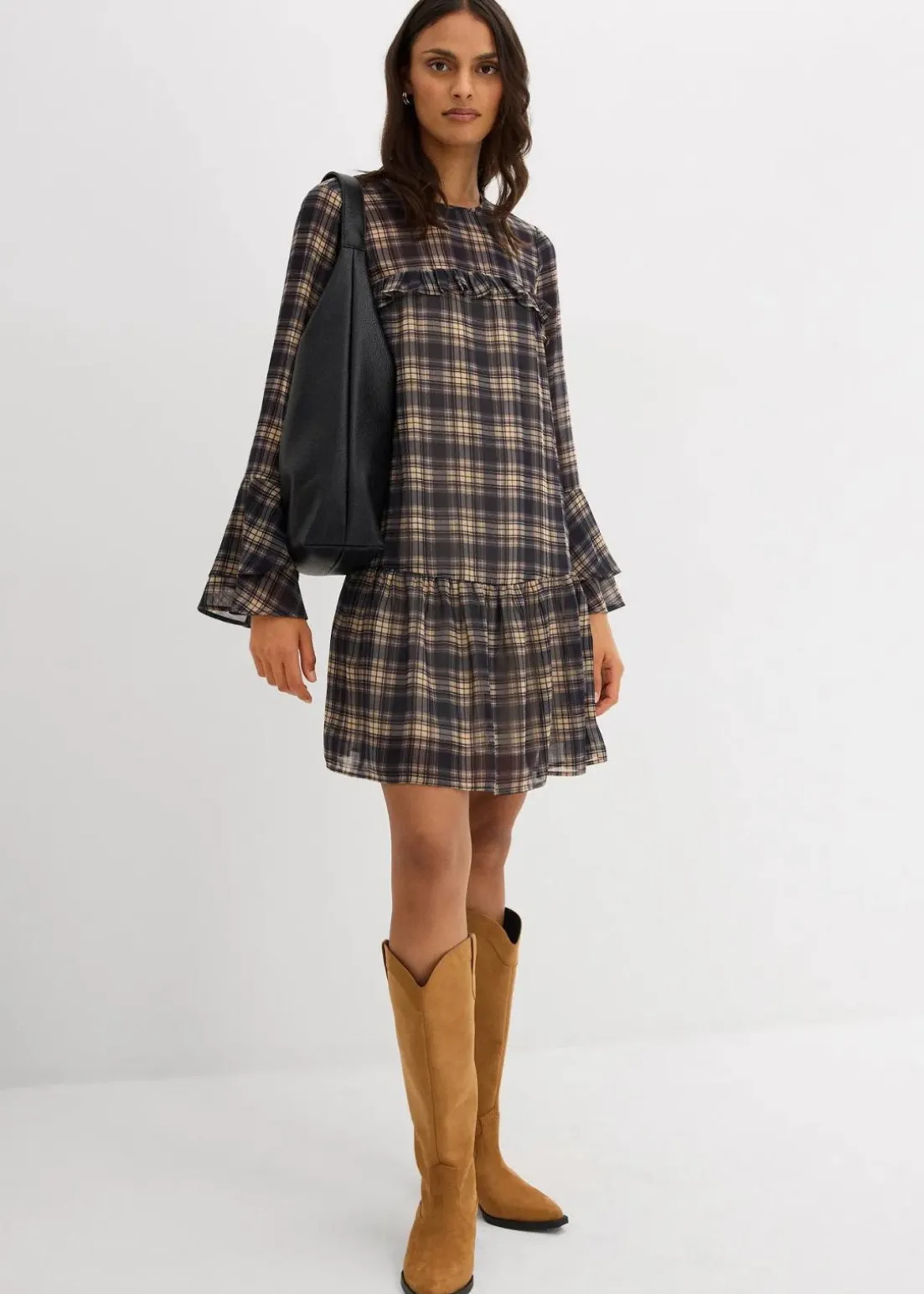 Chiffonkleid mit Volants