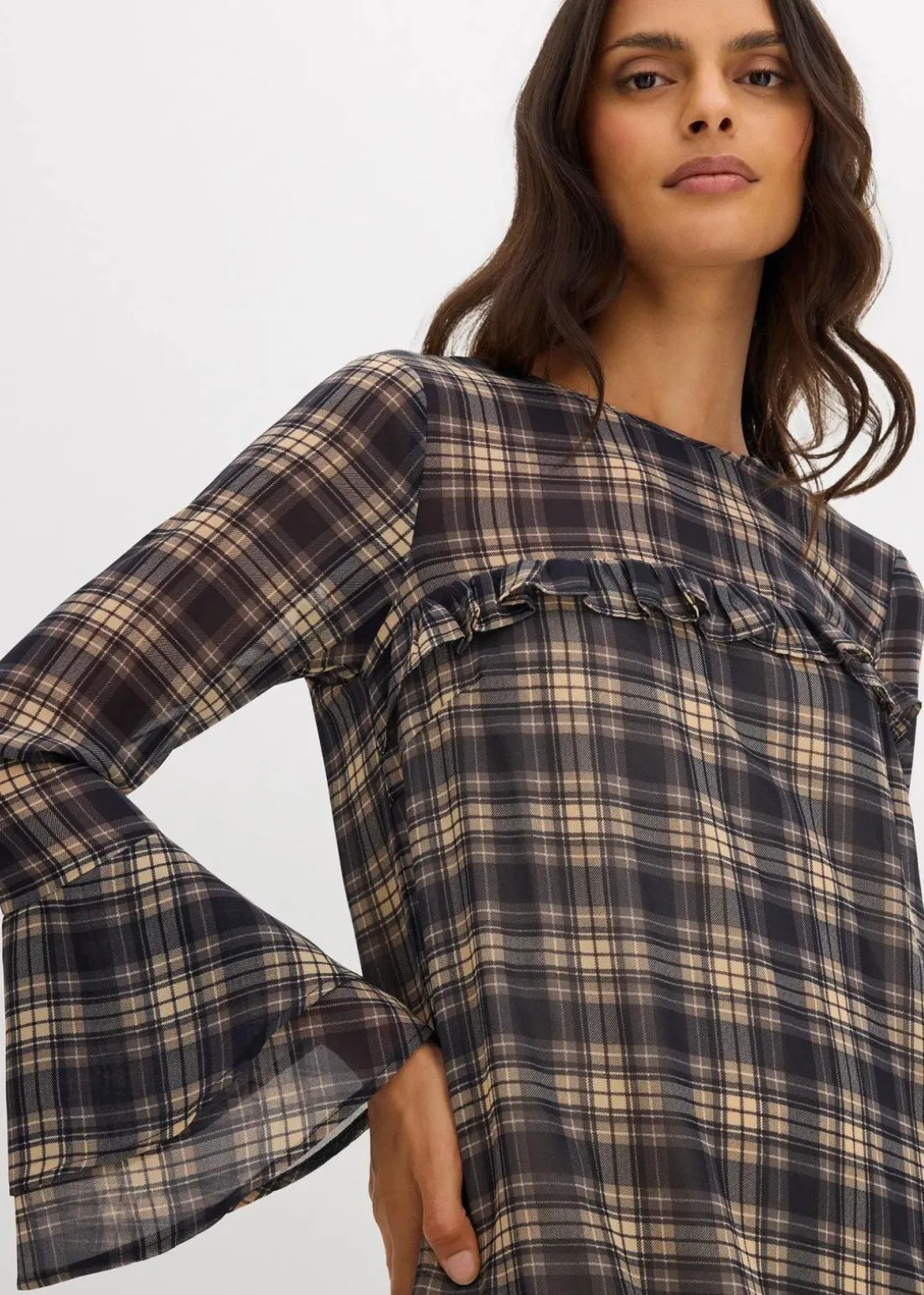 Chiffonkleid mit Volants