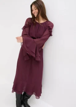 Chiffonkleid mit Volants