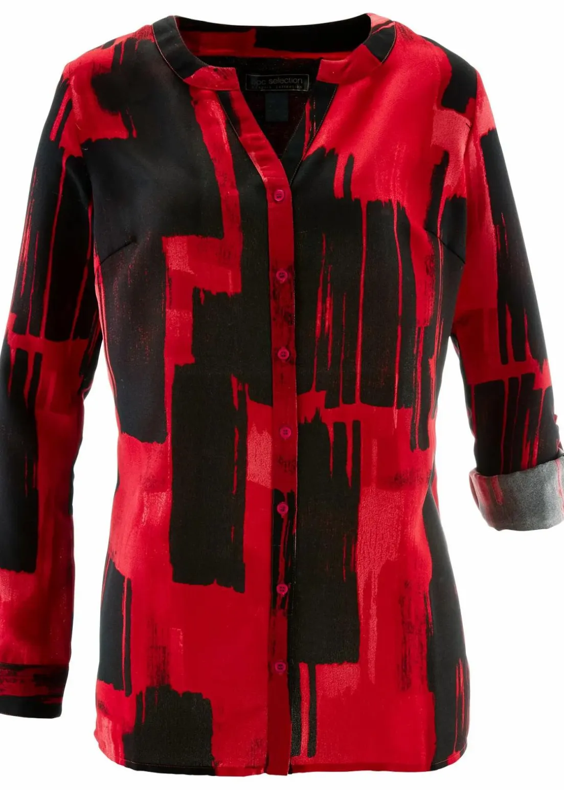 Chiffon-Longbluse mit Druck