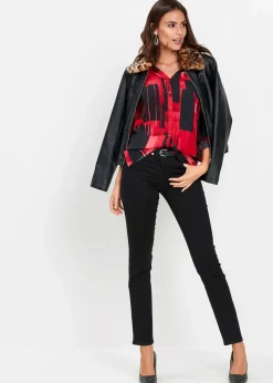 Chiffon-Longbluse mit Druck